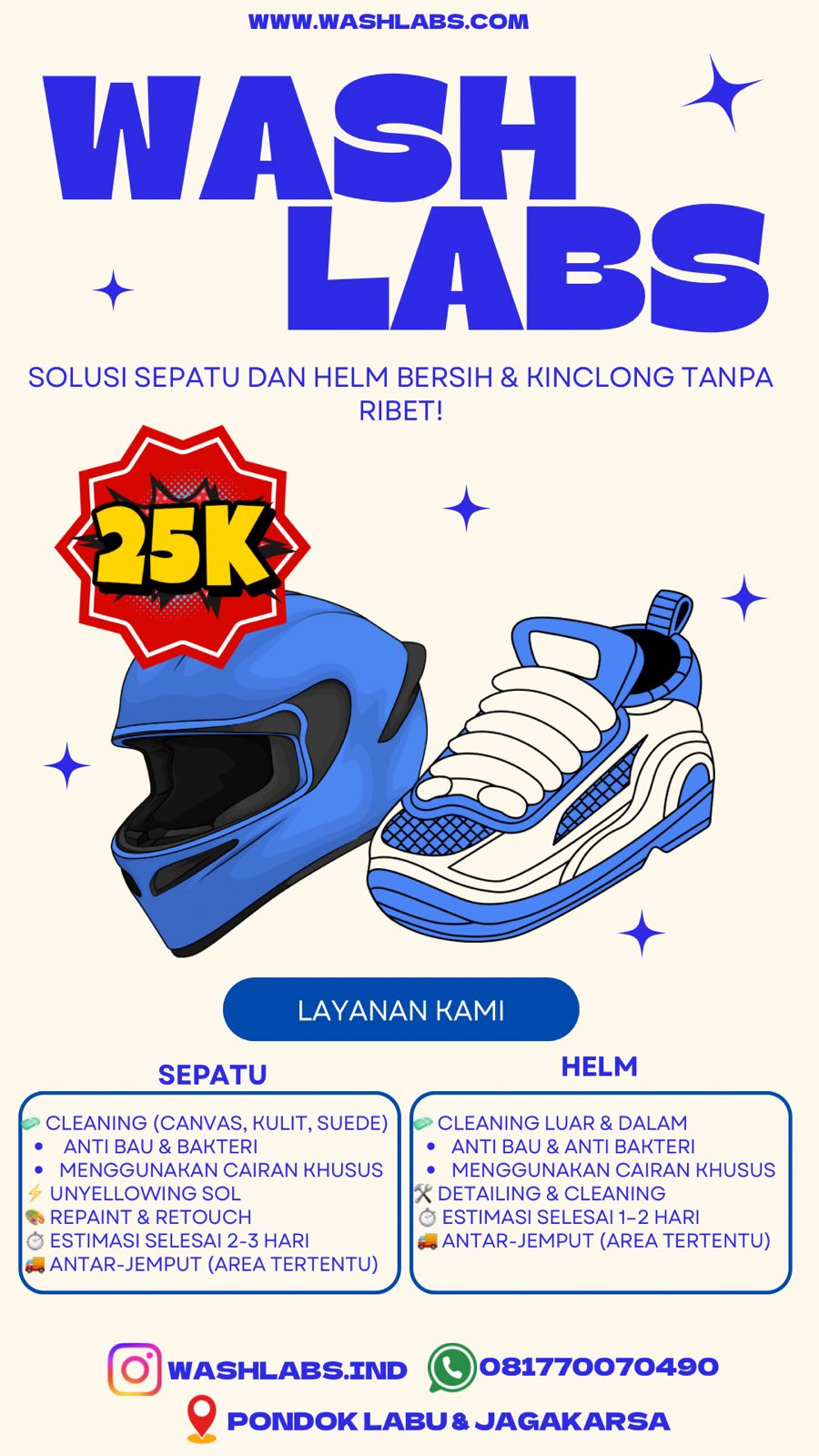 Poster layanan WashLabs